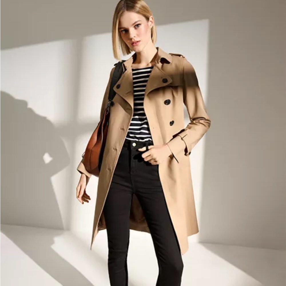Hobbs London classic Beige Tan Double Breasted Button Trench Coat Classic - Picture 2 of 13